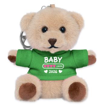 Baby Loading 2026 Schwangerschaft Eltern - Teddy Schlüsselanhänger - Grün - Vorne