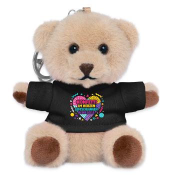 Carnival confetti in the heart - funny gift - Teddy Keyring - black - Front