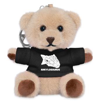 Ankylosaurus Fossil Skull - Teddy Keyring - black - Front