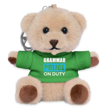 Grammar police in action - Teddy Keyring - green - Front