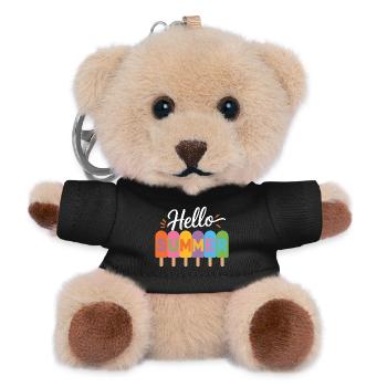 Hallo Sommer - Teddy Schlüsselanhänger - Schwarz - Vorne