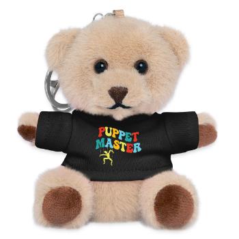 Puppenspieler: Bunte Schaukel-Silhouette - Teddy Schlüsselanhänger - Schwarz - Vorne