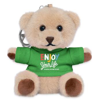 Enjoy Your Life Shirt – Gratitude Saying - Teddy Keyring - green - Front