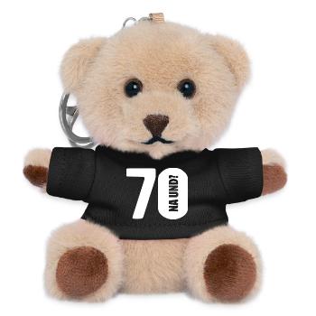 70 na und? Gar nicht so schlimm - Geburtstag - Teddy Schlüsselanhänger - Schwarz - Vorne