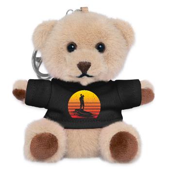 SUP Retro Stand Up Paddling Vintage Sunset - Teddy Schlüsselanhänger - Schwarz - Vorne