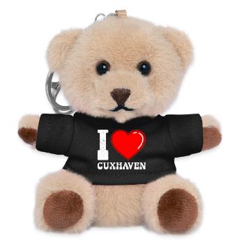Nordsee Urlaub ICH LIEBE CUXHAVEN Lustiges - Teddy Schlüsselanhänger - Schwarz - Vorne