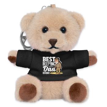 Bester Piepender Papa Sondengänger Spruch - Teddy Schlüsselanhänger - Schwarz - Vorne