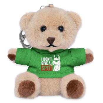 I Don't Give A Spit Lama Spruch Shirt - Teddy Schlüsselanhänger - Grün - Vorne