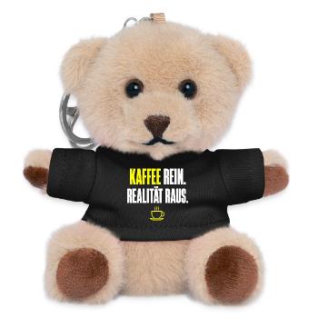 Kaffee Rein Realität Raus - Teddy Schlüsselanhänger - Schwarz - Vorne