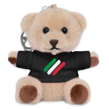 Drapeau italien - Bandes - Porte-clés ourson - noir - Devant