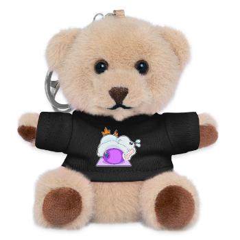 Elefant Yoga Fitness Gymnastik - Teddy Schlüsselanhänger - Schwarz - Vorne