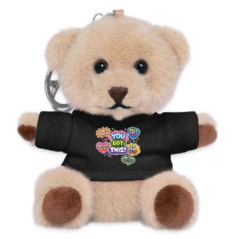 Motivationsaufkleber Bunte Positive Schulprüfung - Teddy Schlüsselanhänger - Schwarz - Vorne