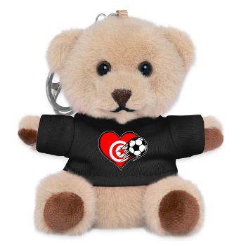 Tunisie Flag Football avec Cœur - Porte-clés ourson - noir - Devant