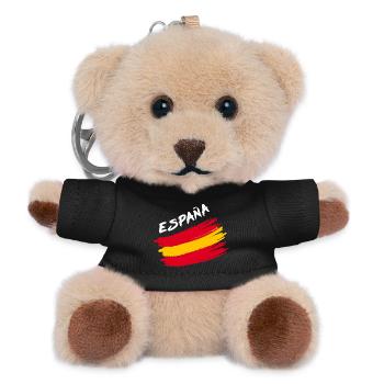 Espana Spanien Spanische Flagge Brush Design - Teddy Schlüsselanhänger - Schwarz - Vorne