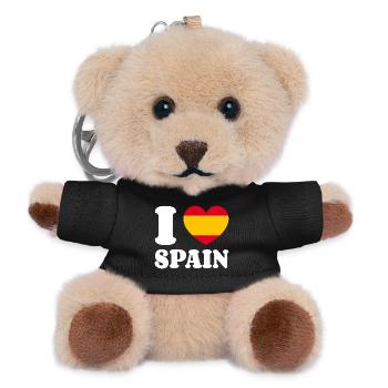 J’aime l’Espagne - Fan de Love Heart Espagne - Porte-clés ourson - noir - Devant