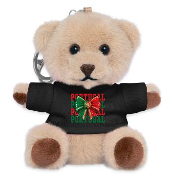 Nœud Drapeau Portugal | Style Coquette Portugais - Porte-clés ourson - noir - Devant