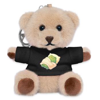 Frosch Schlafen - Teddy Schlüsselanhänger - Schwarz - Vorne