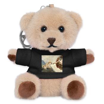 Dog God Hand Pomeranian Dog meme - Teddy Keyring - black - Front