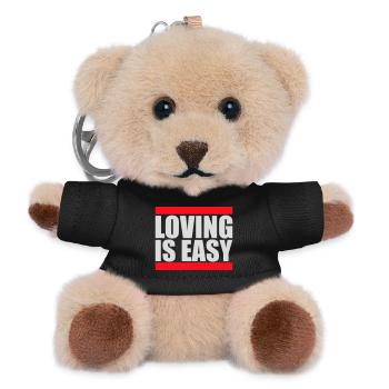 Loving Is Easy Inspirierend Romantisch Spruch Logo - Teddy Schlüsselanhänger - Schwarz - Vorne