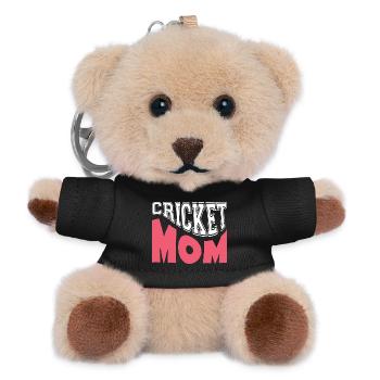 Cricket-Mama Stolz Sport-Mama-Geschenk - Teddy Schlüsselanhänger - Schwarz - Vorne