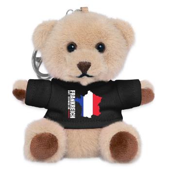 Frankreich Auswandern - Teddy Schlüsselanhänger - Schwarz - Vorne