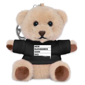 Geschenk für Buchbinder - Teddy Schlüsselanhänger - Schwarz - Vorne