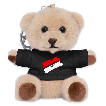 Hessen Flagge / Pinselstriche - Teddy Schlüsselanhänger - Schwarz - Vorne