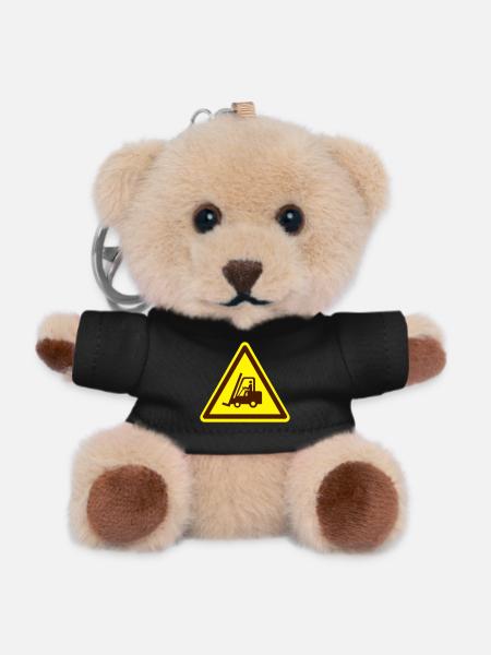 Forklift plate (colors adjustable!) - Teddy Keyring - black