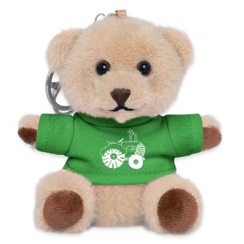 Weißer Traktor - Trecker - Traktoren - Comic - Teddy Schlüsselanhänger - Grün - Vorne