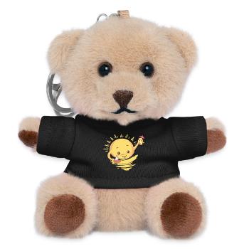 Sommer Cocktail Geschenk - Teddy Schlüsselanhänger - Schwarz - Vorne