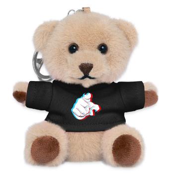 Je vous veux - doigt 3D - Porte-clés ourson - noir - Devant