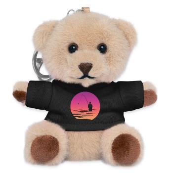 Angler Fisherman Lake Symbol Moon Sea Illustration - Teddy Keyring - black - Front