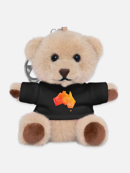 Karte Australien - Teddy Schlüsselanhänger - Schwarz