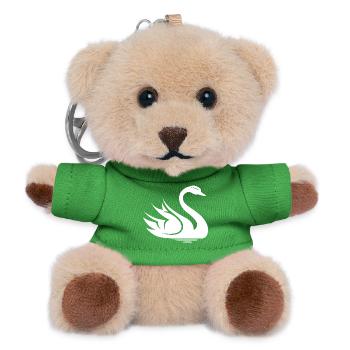 Swan Symbol Illustration Water Lake Nature Animals - Teddy Keyring - green - Front
