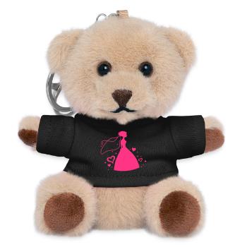 herzen braut hochzeit - Teddy Schlüsselanhänger - Schwarz - Vorne