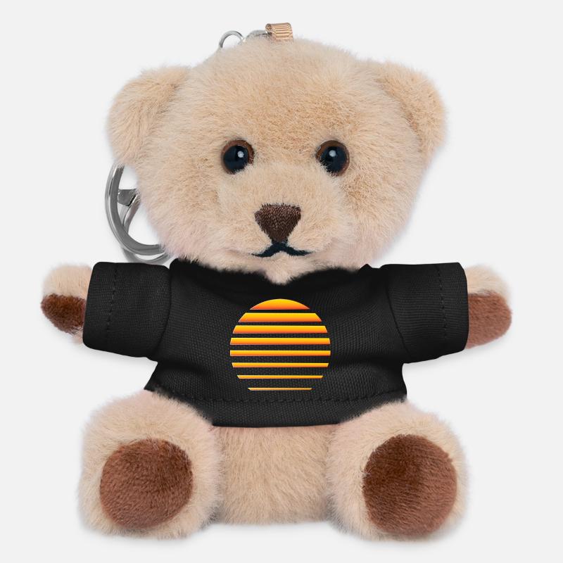 Sun sunrise sunset retro - Teddy Keyring - black