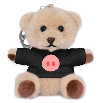 Schwein - Teddy Schlüsselanhänger - Schwarz - Vorne