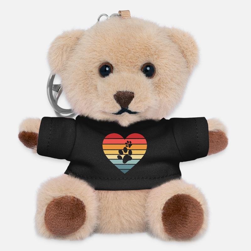 Hund Hunde - Teddy Schlüsselanhänger - Schwarz