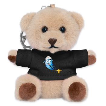 golden oriental magic lamp & genie in a bottle - Teddy Keyring - black - Front
