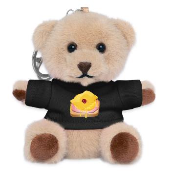 Pineapple,cheese,ham and toast bread -Toast Hawaii - Teddy Keyring - black - Front