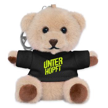 Unterhopft - Bier - Saufen - Lustig - Alkohol - Teddy Schlüsselanhänger - Schwarz - Vorne