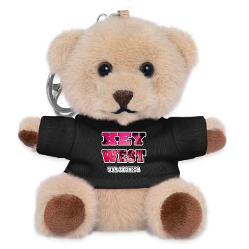 Key West Florida Palmen Urlaub souvenir Erinnerung - Teddy Schlüsselanhänger - Schwarz - Vorne