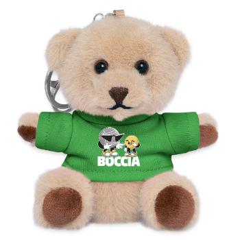 Bocciaspieler Bekleidung mit Boccia Kugeln Boccia - Teddy Schlüsselanhänger - Grün - Vorne