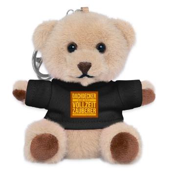Dachdecker Vollzeit Zauberer - Teddy Schlüsselanhänger - Schwarz - Vorne