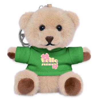 Hello Summer Retro Pastel Flowers - Teddy Keyring - green - Front