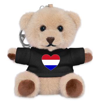 Holland Flag Heart - Teddy Keyring - black - Front
