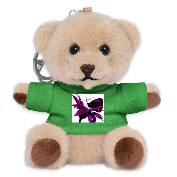 Magische Lilie in Violett - Teddy Schlüsselanhänger - Grün - Vorne