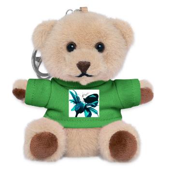 Teal Magic Flower Print - Teddy Keyring - green - Front