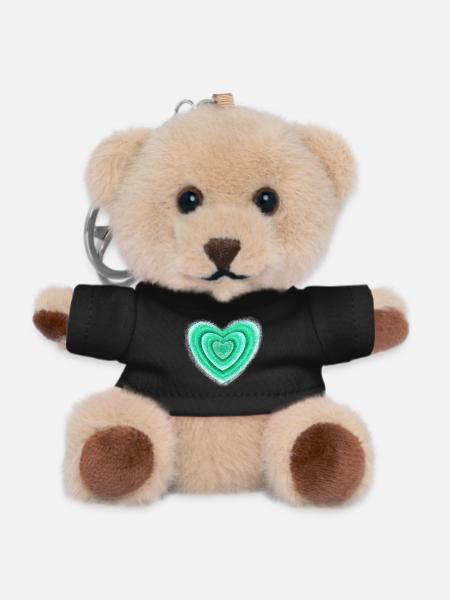 Heart - Teddy Keyring - black
