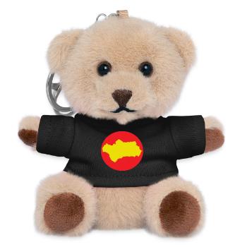 Rotes und gelbes Andalusien - Teddy Schlüsselanhänger - Schwarz - Vorne